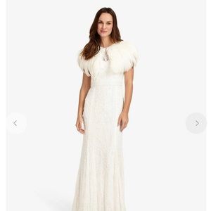 Phase Eight feather wedding capelet